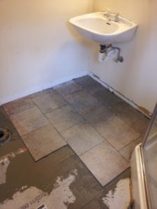Installing tile floor